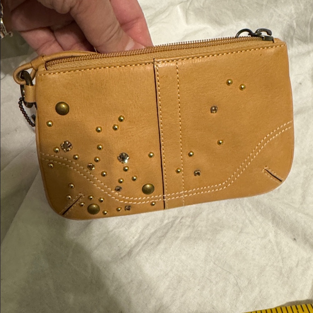 Coach Gold Studded Leather Wristlet - Picture 5 of 5